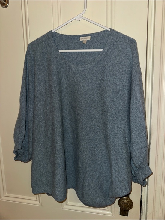 Garnet Hill Sweaters - Garnet Hill Blue Cashmere Sweater Top - Round Neck